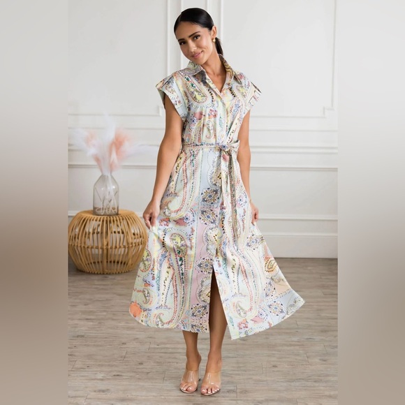 Zara Paisley Printed Midi Shirt‎ Dress - Picture 7 of 15